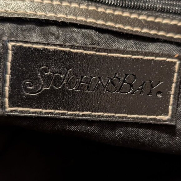 St. John's Bay Purse Tan Suede Double Handle With Large Zipper Compartment - Picture 4 of 4